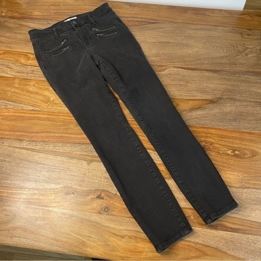 Madewell Skinny Skinny Jeans‎ Black Zipper Detail Women's Size 28 Grunge Punk